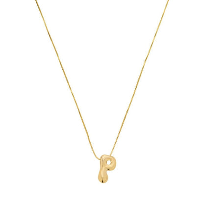 Colar com Letra Inicial Bold Folheado a Ouro 18k
