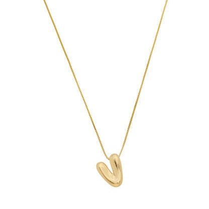 Colar com Letra Inicial Bold Folheado a Ouro 18k