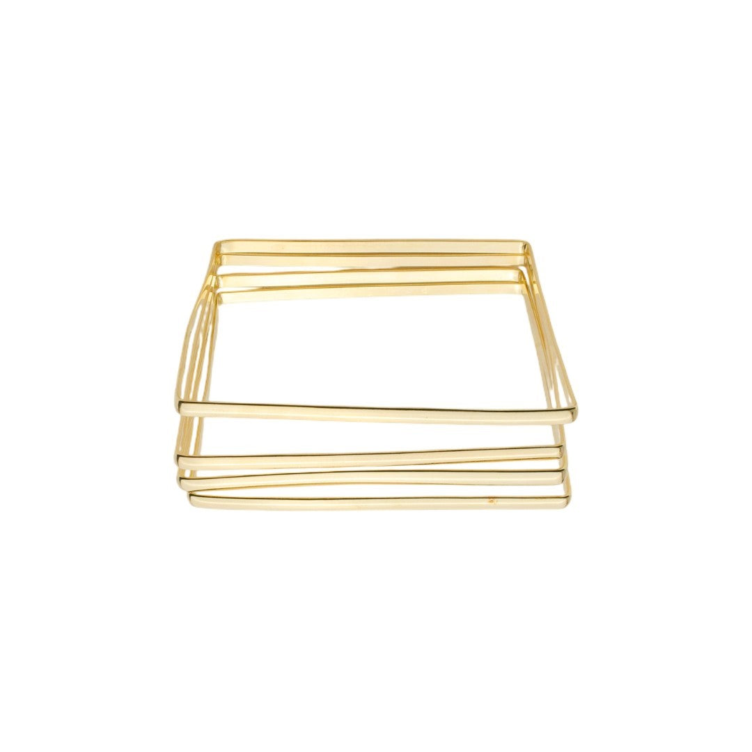 Mix de Pulseiras Quadradas Larissa Folheado a Ouro 18k