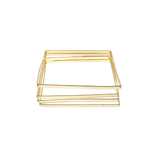 Mix de Pulseiras Quadradas Larissa Folheado a Ouro 18k