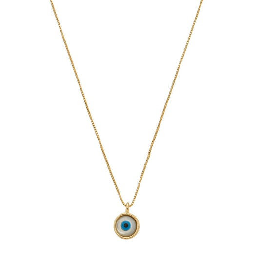 Colar Cleo Mini Olho Grego Madrepérola Folheado a Ouro 18k