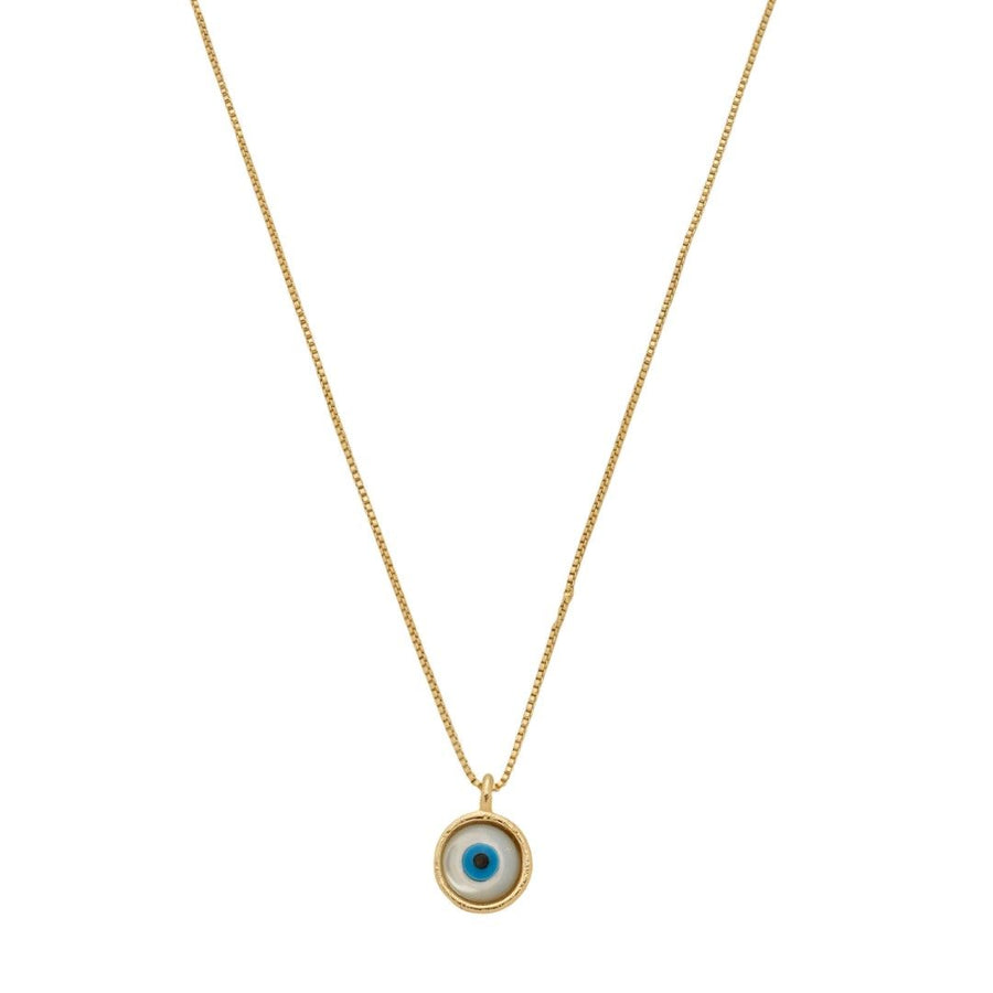 Colar Cleo Mini Olho Grego Madrepérola Folheado a Ouro 18k