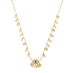 Colar Selene Olho Grego Madrepérola Gotinhas Folheado a Ouro 18k