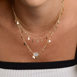 Colar Selene Olho Grego Madrepérola Gotinhas Folheado a Ouro 18k