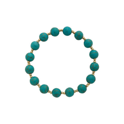 Pulseira Juliana Pedra Howlita Turquesa