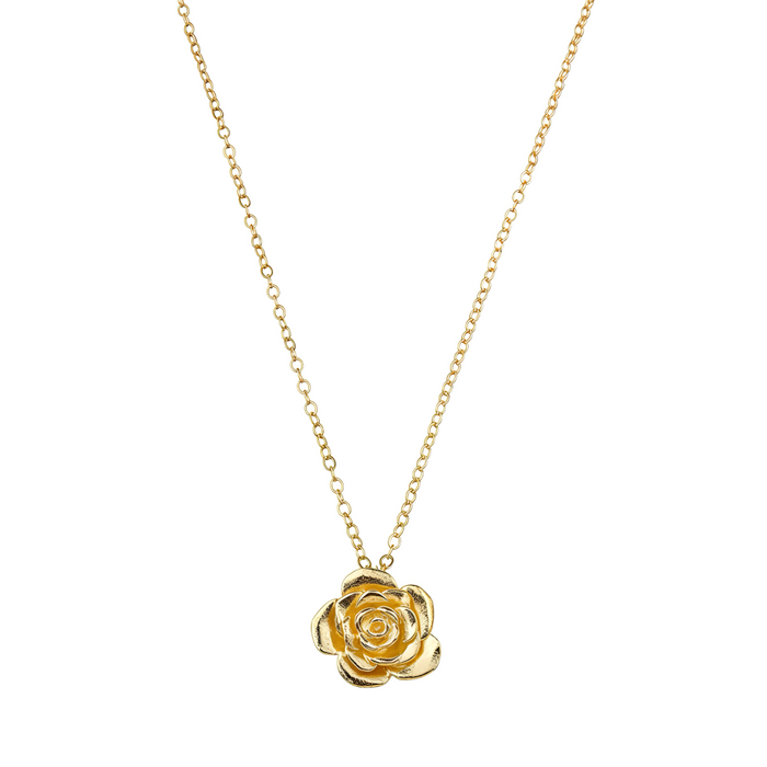 Colar Aurora Rosa Metal Folheado a Ouro 18k
