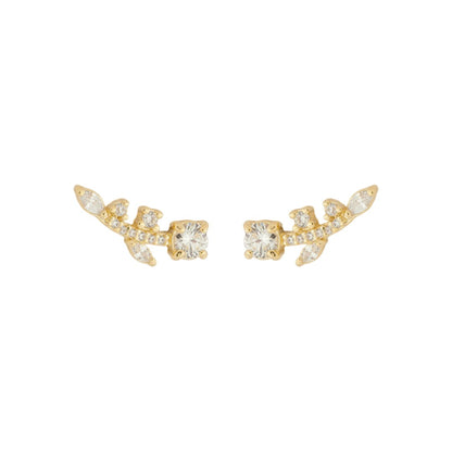 Brinco Ear Cuff July Zircônias Folheado a Ouro 18k