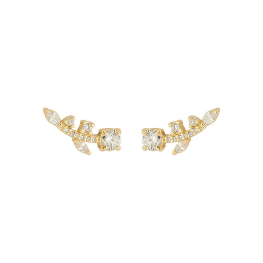 Brinco Ear Cuff July Zircônias Folheado a Ouro 18k