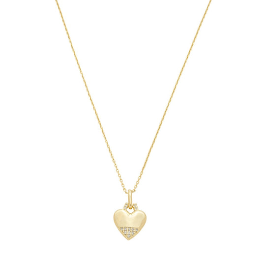 Colar Cathy Pingente Coração Zircônias Folheado a Ouro 18k