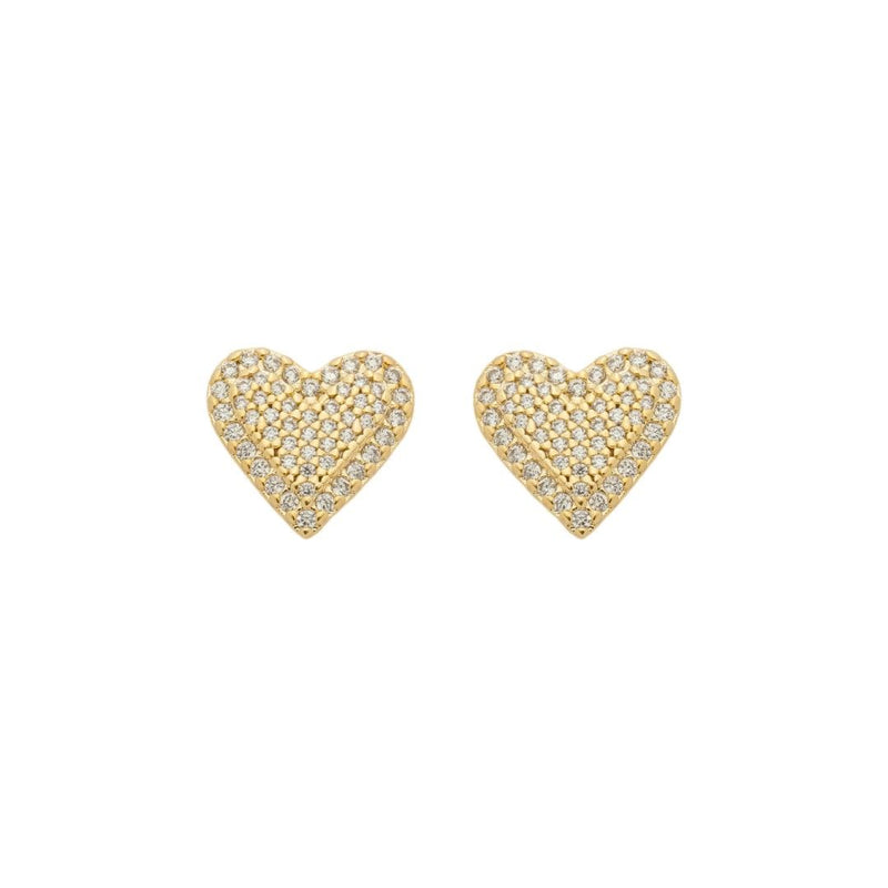 Brinco Mia Coração Zircônias Folheado a Ouro 18k