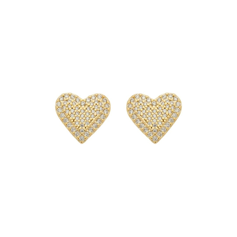 Brinco Mia Coração Zircônias Folheado a Ouro 18k