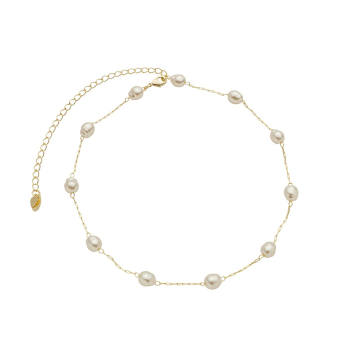 Choker de Pérolas de Água Doce Lara Folheado a Ouro 18k