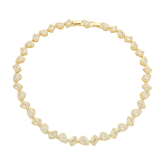 Colar Riviera Eloá Zircônias Geométricas Folheado a Ouro 18k