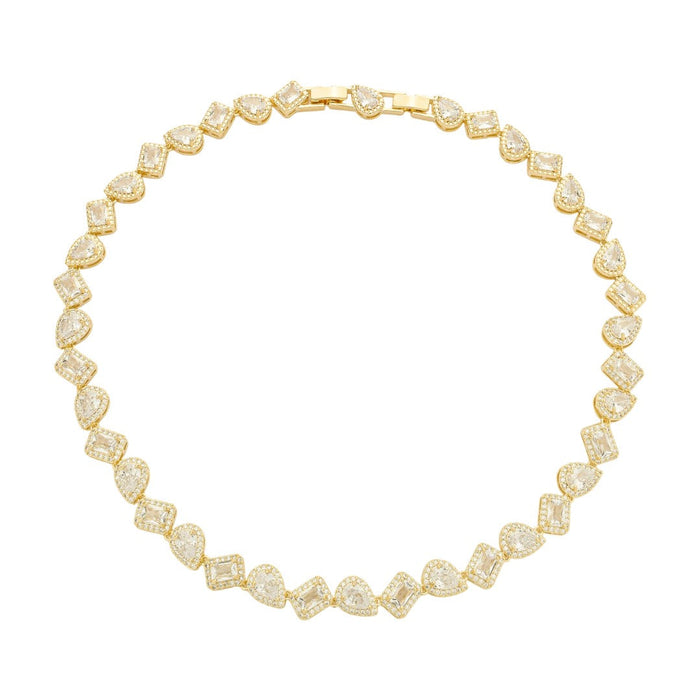 Colar Riviera Eloá Zircônias Geométricas Folheado a Ouro 18k