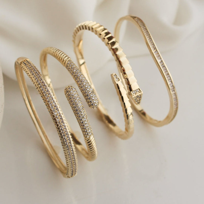 Bracelete Camila Articulado Zircônias Folheado a Ouro 18k - Piuka