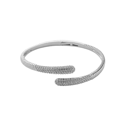 Bracelete Camila Articulado Zircônias Folheado em Ródio Branco
