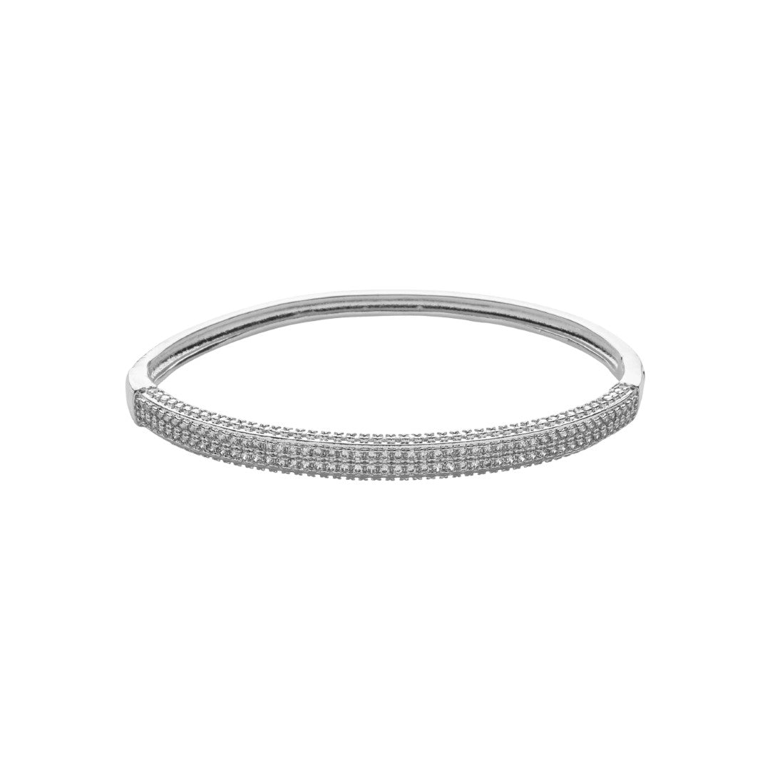 Bracelete Celina Zircônias Folheado em Ródio Branco