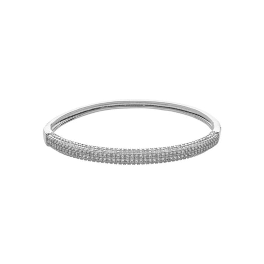 Bracelete Celina Zircônias Folheado em Ródio Branco
