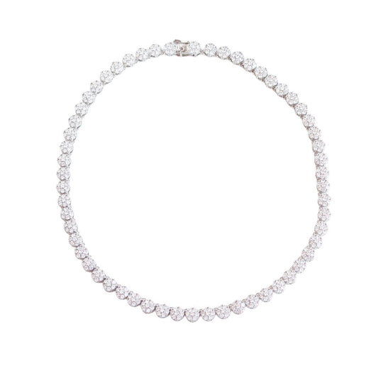 Colar Riviera Kim Zircônias Folheado em Ródio Branco