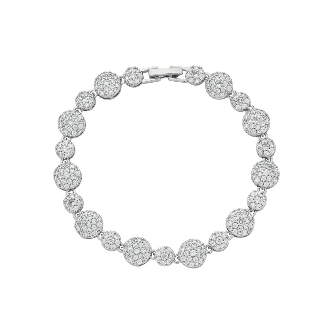 Pulseira Riviera Lígia Zircônias Folheada em Ródio Branco