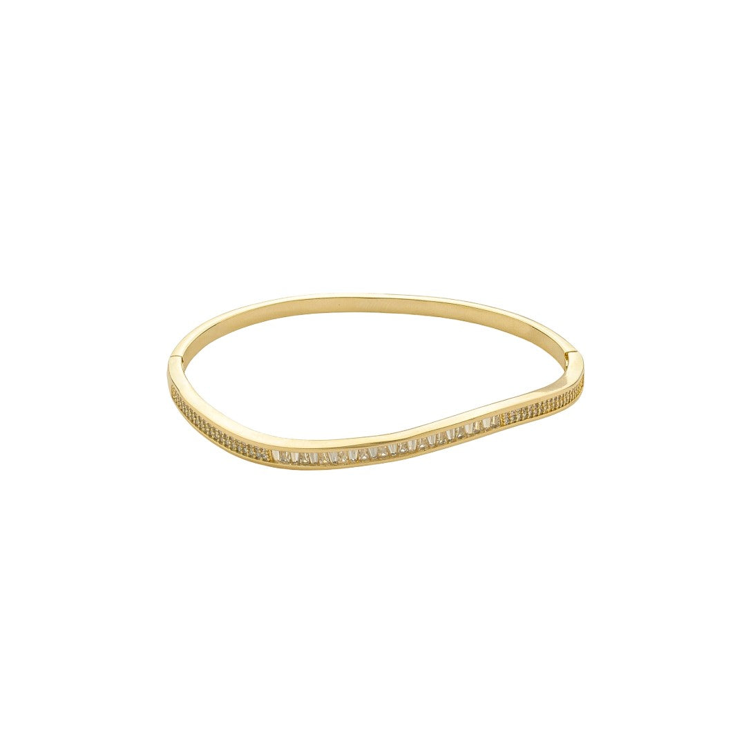 Bracelete Iara Orgânico Zircônias Folheado a Ouro 18k