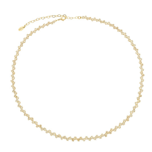 Colar Riviera Elisa Zircônias Navetes Folheado a Ouro 18k
