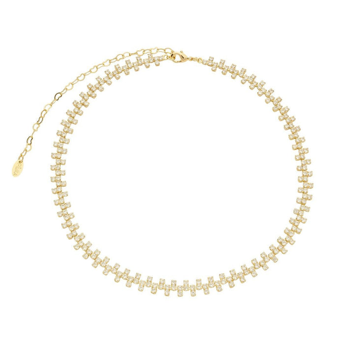 Choker Riviera Estela Zircônias Folheado a Ouro 18k