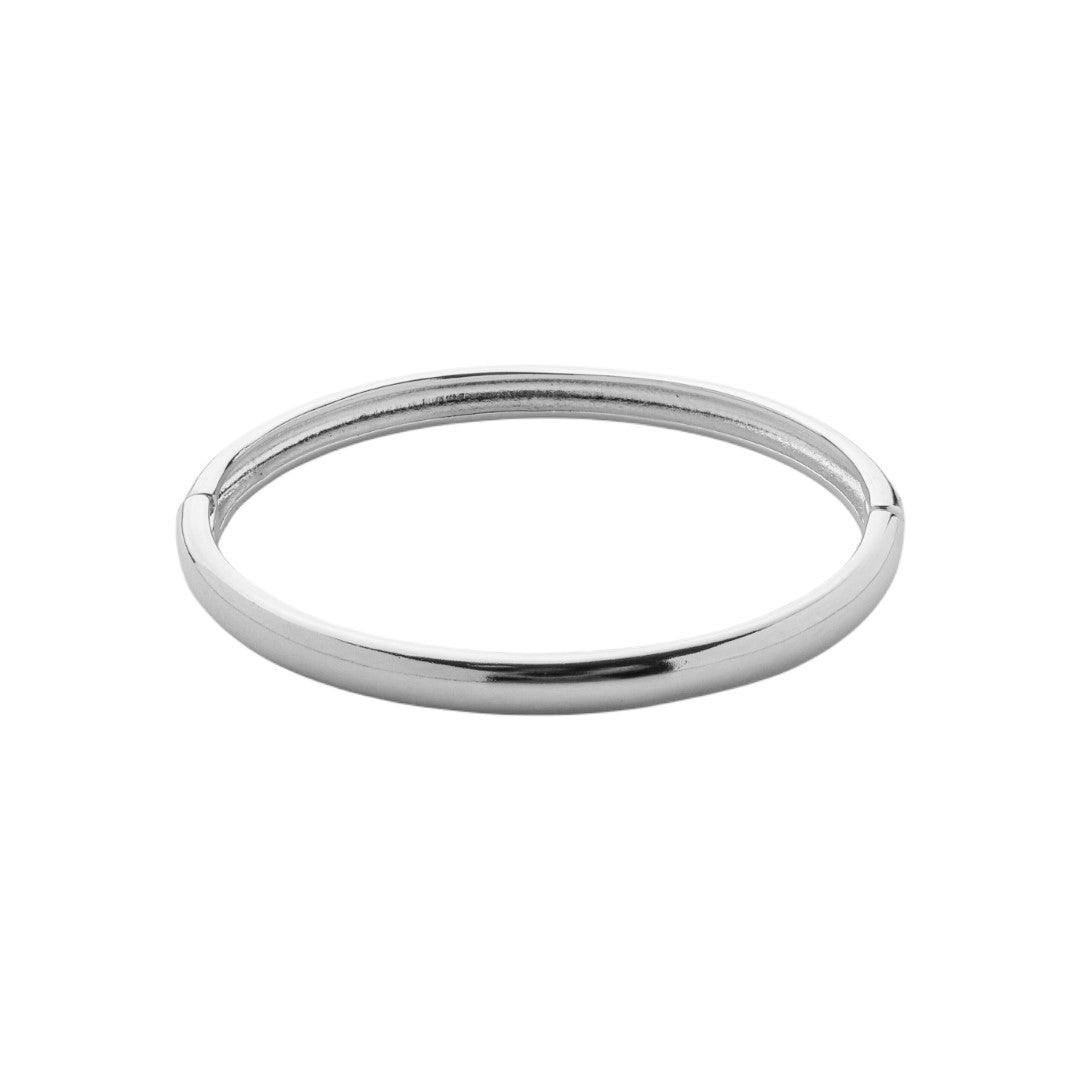 Bracelete Liso Antônia Bipartido Folheado em Ródio Branco