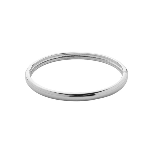Bracelete Liso Antônia Bipartido Folheado em Ródio Branco
