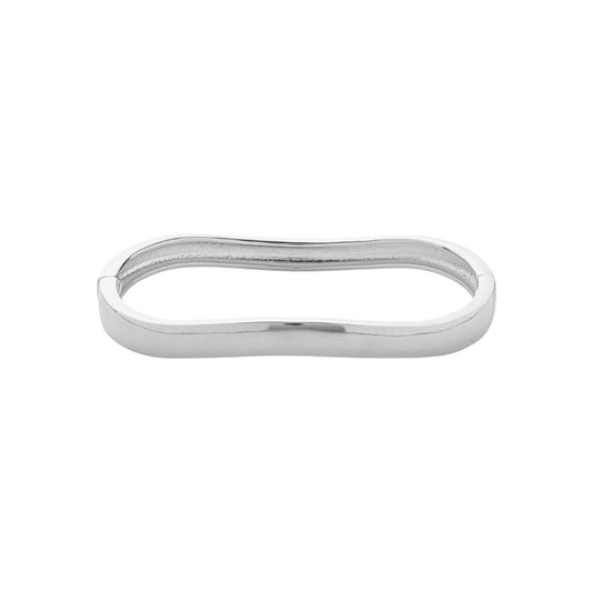 Bracelete Orgânico Liso Aurora Folheado em Ródio Branco