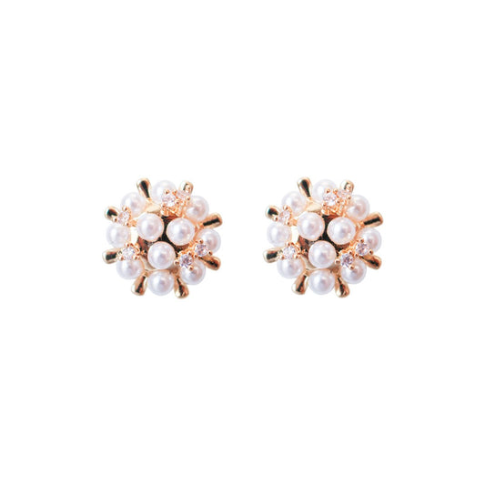 Brinco Fiorella Pérolas e Zircônias Folheado a Ouro 18k
