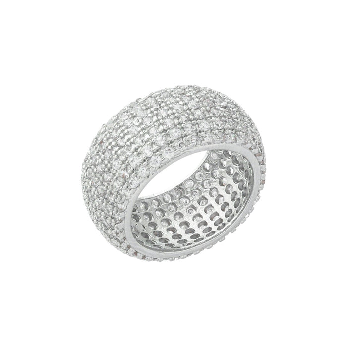 Anel Hannah Zircônias Folheado em Ródio Branco