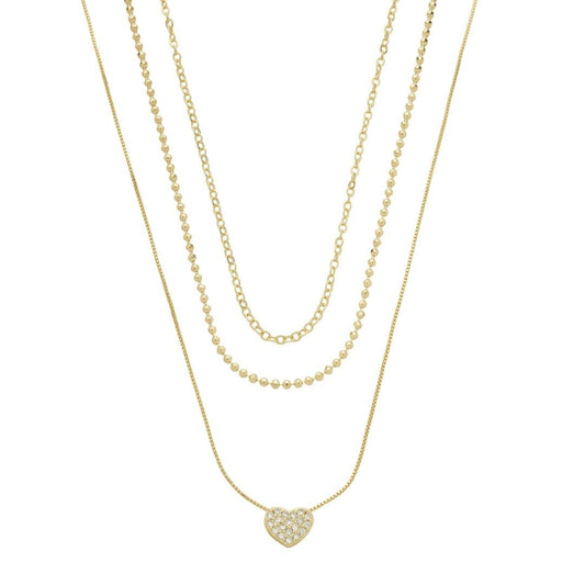 Choker Três Voltas Ana Beatriz Coração Folheado a Ouro 18k