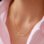 Colar Personalizado Manuscrito Nome Folheado a Ouro 18k