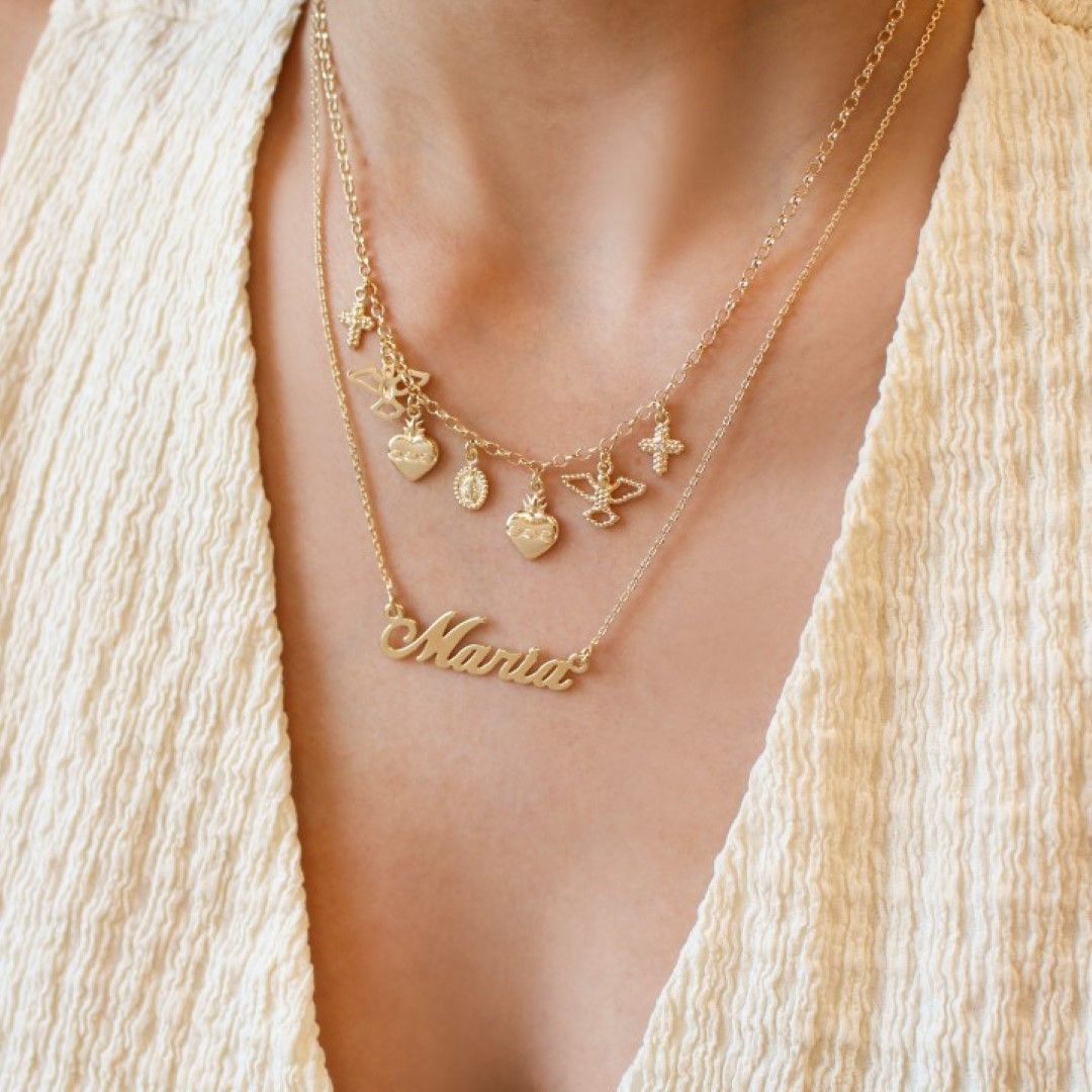 Colar Personalizado Manuscrito Nome Folheado a Ouro 18k