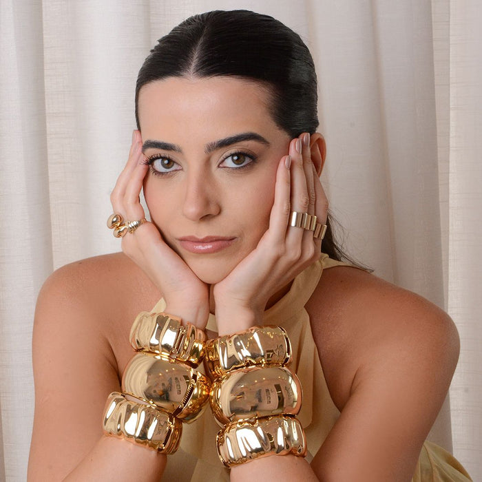 Bracelete Bold Trabalhado Kate Dourado