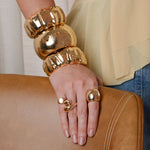 Bracelete Bold Trabalhado Kate Dourado