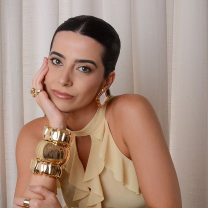 Bracelete Bold Trabalhado Kate Dourado