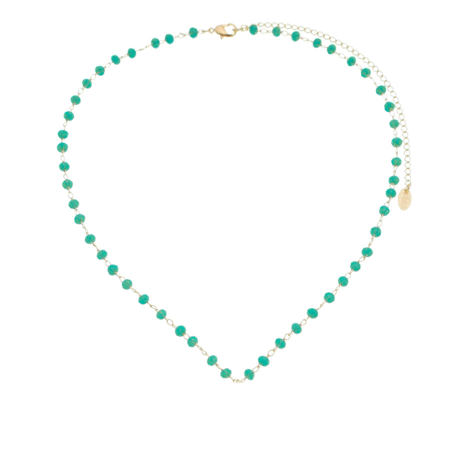 Choker Liza Cristais Turquesa Folheada a Ouro 18k