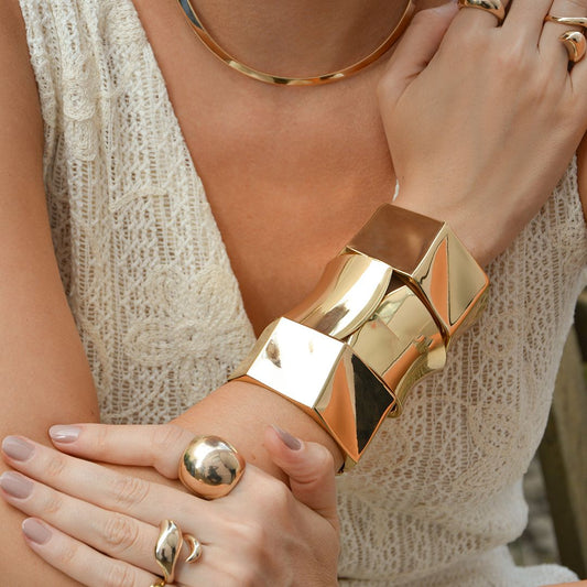 Bracelete Geométrico Malu Dourado