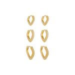 Trio de Argolinhas Cecília Zircônias Folheado a Ouro 18k