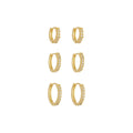 Trio de Argolinhas Celina Zircônias Folheado a Ouro 18k