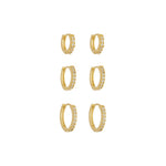 Trio de Argolinhas Celina Zircônias Folheado a Ouro 18k