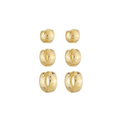 Trio de Argolinhas Cris Folheado a Ouro 18k