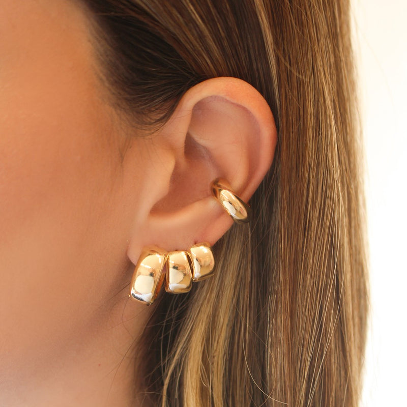 Trio de Argolinhas Cris Folheado a Ouro 18k