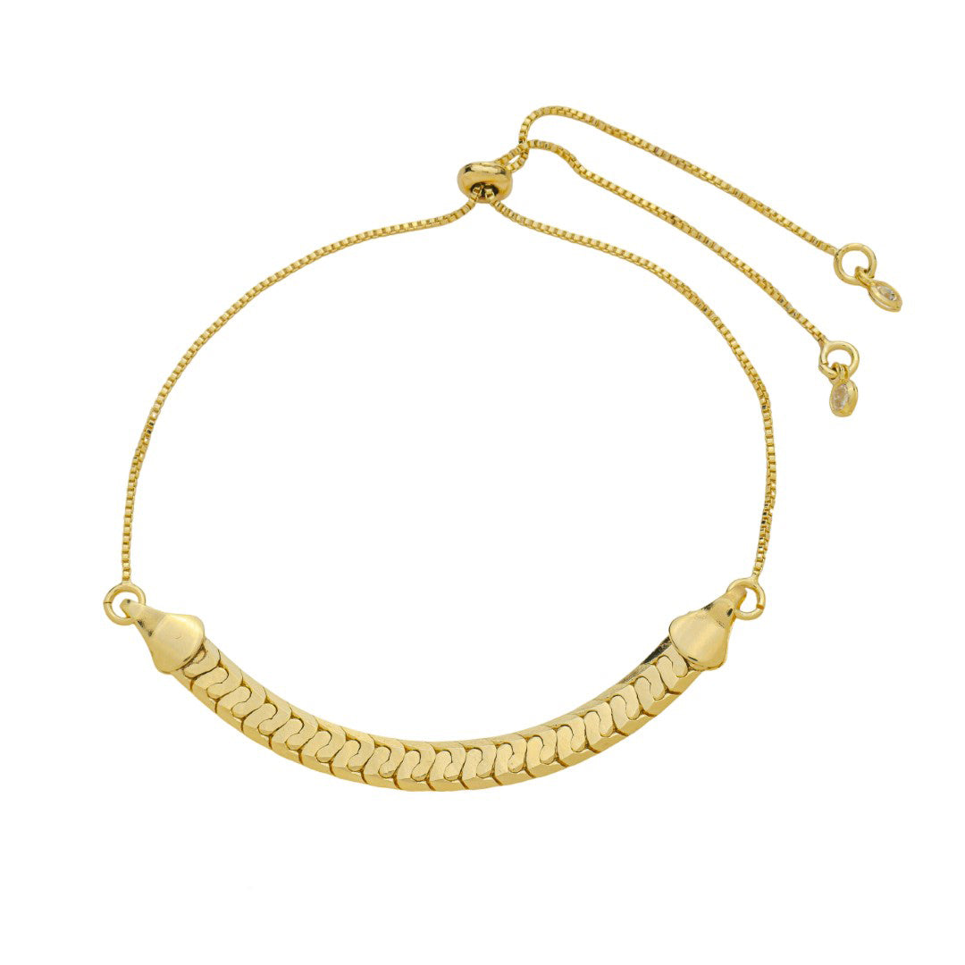 Pulseira Ajustável Malha Olívia Folheada a Ouro 18k