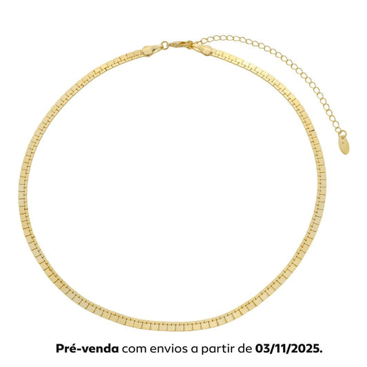 Choker Malha Florença Folheada a Ouro 18k