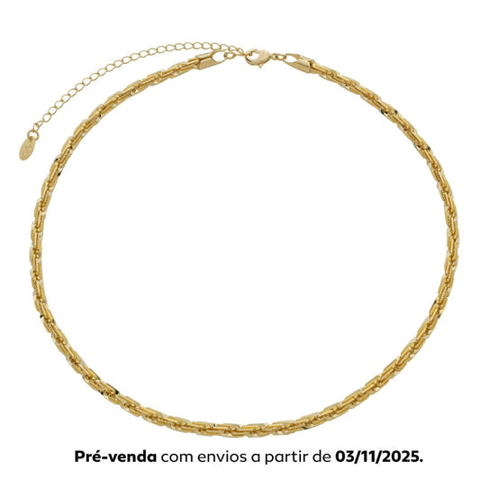 Choker Malha Valentina Folheada a Ouro 18k