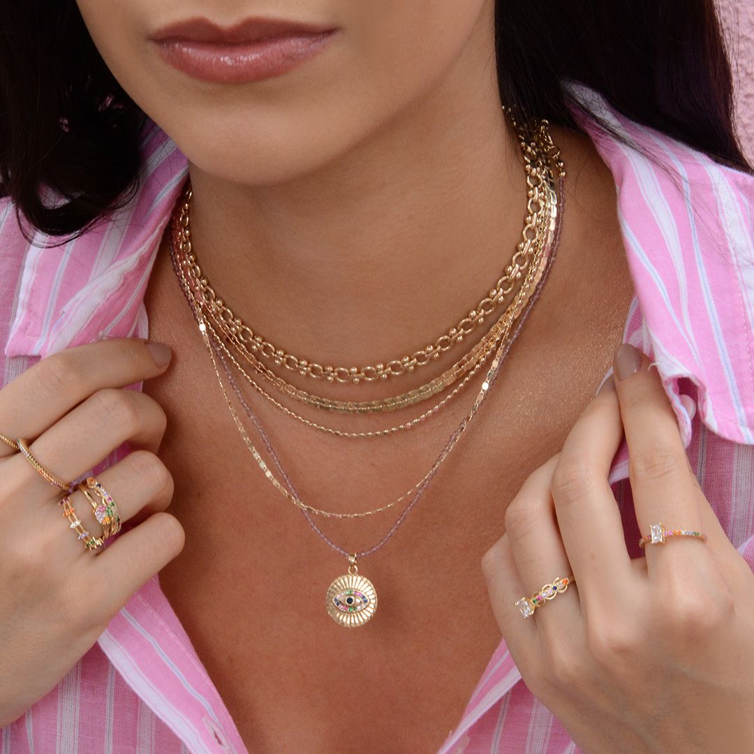 Choker Malha Anielle Folheada a Ouro 18k