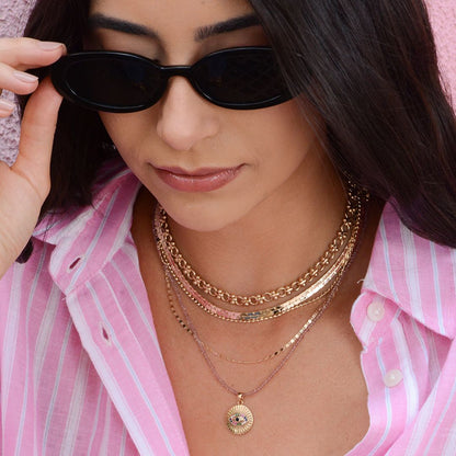 Choker Malha Anielle Folheada a Ouro 18k